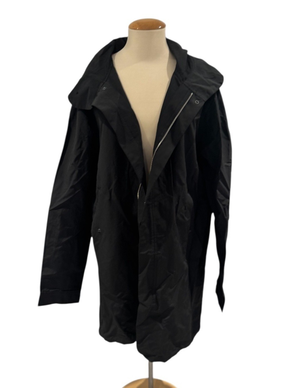 HERSCHEL black midi hooded lightweight jacket - size L